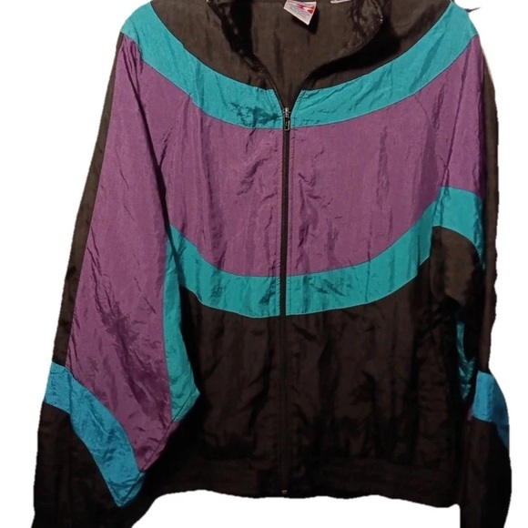 JCPenney Vibrant Purple and Teal Bomber Jacket - Picture 1 of 3